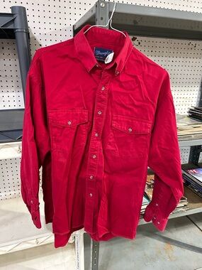 Wrangler Long Sleeve Button Up Tailored Shirt 17 1/2-35 X-Long Tails Large-XL